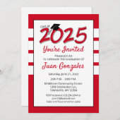 Graduation Party Invitation year 2023 red Kaart (Voorkant / Achterkant)