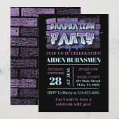 GRADUATION Party INVITE Graffiti Brick Wall Party Kaart (Voorkant / Achterkant)