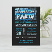 GRADUATION Party INVITE Graffiti Brick Wall Party Kaart (Staand voorkant)