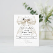Graduation party ivory bow class 2026 invitation (Staand voorkant)