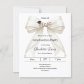 Graduation party ivory bow class 2026 invitation (Voorkant)