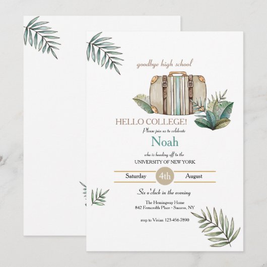 Graduation Party Kaart (Voorkant / Achterkant)