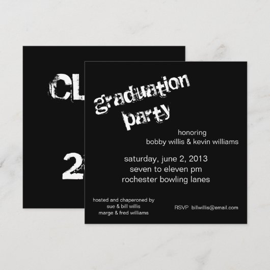 Graduation Party Kaart (Voorkant / Achterkant)