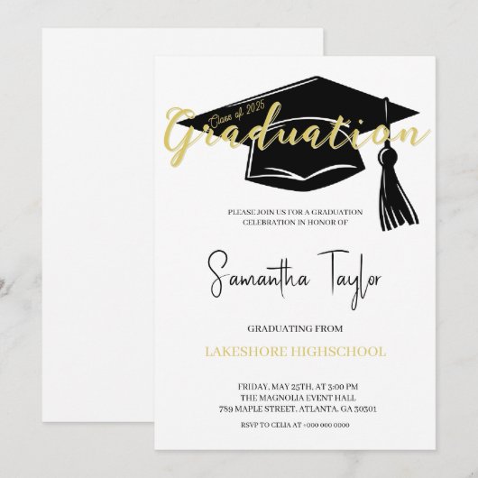 Graduation Party Kaart (Voorkant / Achterkant)