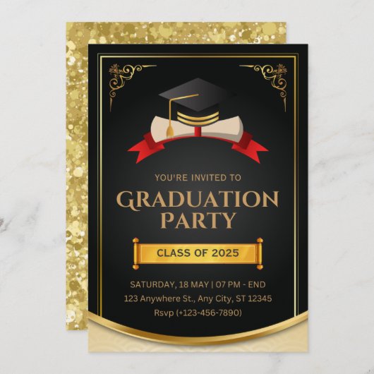 Graduation party kaart (Voorkant / Achterkant)