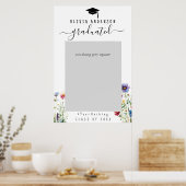 Graduation Party kleurrijke bloemenFoto Booth Lijs Poster (Keuken)