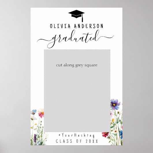 Graduation Party kleurrijke bloemenFoto Booth Lijs Poster (Voorkant)