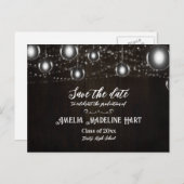 Graduation Party | Landlampjes sparen de datum Aankondigingskaart (Voorkant / Achterkant)