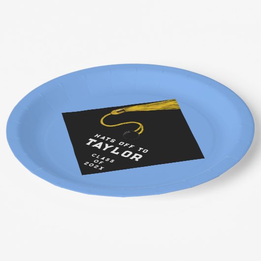 Graduation Party Light-blue Papieren Bordje (Gekanteld)