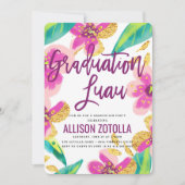 Graduation Party Luau Tropical Party Kaart (Voorkant)