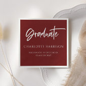 Graduation Party Maroon and White Script Napkins Servet