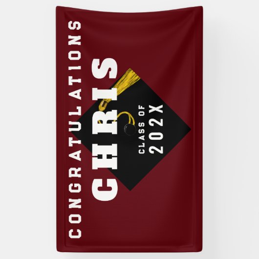 Graduation Party Maroon Spandoek (Verticaal)