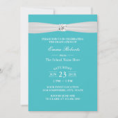 Graduation Party Modern Bright Diamond Turquoise Kaart (Voorkant)