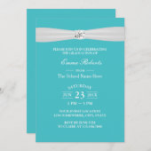 Graduation Party Modern Bright Diamond Turquoise Kaart (Voorkant / Achterkant)