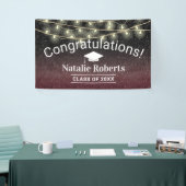 Graduation Party Modern Burgundy Red Glitter Spandoek (Beurs)