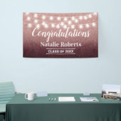 Graduation Party Modern Burgundy & Roos Gold Ombre Spandoek (Beurs)