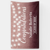 Graduation Party Modern Burgundy & Roos Gold Ombre Spandoek (Verticaal)