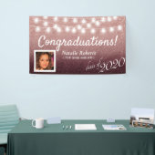 Graduation Party Modern Burgundy & Roos Gold Ombre Spandoek (Beurs)