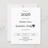 Graduation party modern class of 2026 invitation (Voorkant)