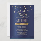 Graduation Party Modern Gold Confetti Elegant Kaart (Voorkant)