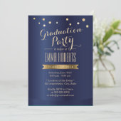 Graduation Party Modern Gold Confetti Elegant Kaart (Staand voorkant)