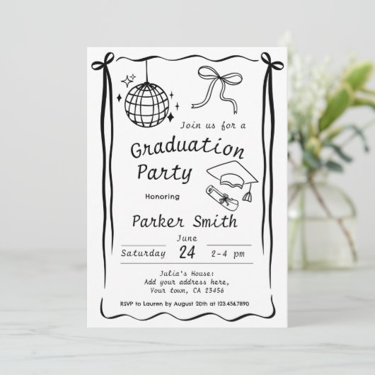 Graduation Party Modern Kaart (Staand voorkant)