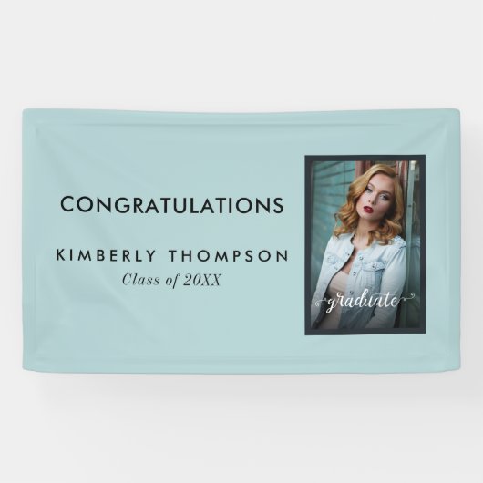 Graduation Party Modern Photo Script Celebration Spandoek (Horizontaal)