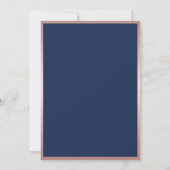 Graduation Party Modern Roos Gold & Navy Blue Kaart (Achterkant)