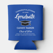 Graduation Party Modern Royal Blue White Blikjeskoeler (Achterkant)