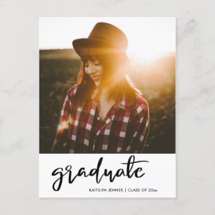 Graduation Party Modern Script Save the Date Photo Briefkaart