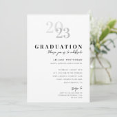 Graduation Party Modern Typografie Kaart (Staand voorkant)