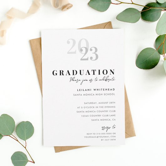 Graduation Party Modern Typografie Kaart