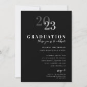 Graduation Party Modern Typography Black Kaart (Voorkant)