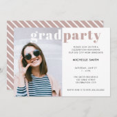 Graduation Party Moderne Typografie Aangepaste Fot Kaart (Voorkant / Achterkant)