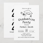 Graduation Party Moderne Uitnodiging (Voorkant / Achterkant)