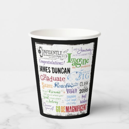 Graduation Party Motivatie Inspirerend quotes Papieren Bekers (Achterkant)