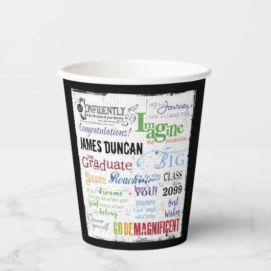 Graduation Party Motivatie Inspirerend quotes Papieren Bekers (Voorkant)
