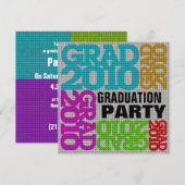 Graduation Party Multi Colors Invitation Kaart (Voorkant / Achterkant)