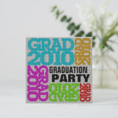 Graduation Party Multi Colors Invitation Kaart (Staand voorkant)