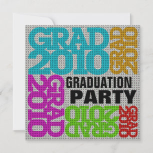 Graduation Party Multi Colors Invitation Kaart