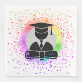 Graduation Party Napkin Pet en Gown HAMbyWG Servet (Voorkant)