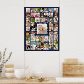 Graduation Party Navy Blue 55 Photo Collage Poster (Keuken)