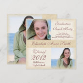 Graduation Party on the Beach Windswept Grunge Kaart (Voorkant / Achterkant)