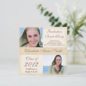 Graduation Party on the Beach Windswept Grunge Kaart (Staand voorkant)