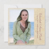 Graduation Party on the Beach Windswept Grunge Kaart (Achterkant)