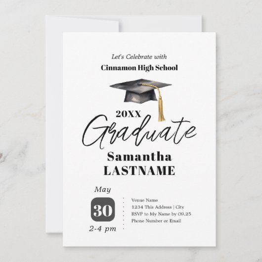 Graduation Party One Photo Invitations Kaart (Voorkant)