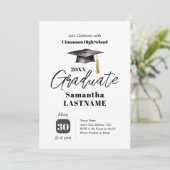 Graduation Party One Photo Invitations Kaart (Staand voorkant)