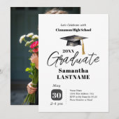 Graduation Party One Photo Invitations Kaart (Voorkant / Achterkant)