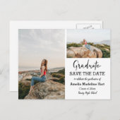 Graduation Party | Opslaan Datum multi-foto annou Aankondigingskaart (Voorkant / Achterkant)