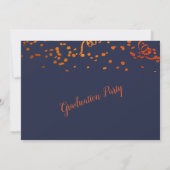 Graduation Party Oranje Gold Confetti Black Kaart (Achterkant)